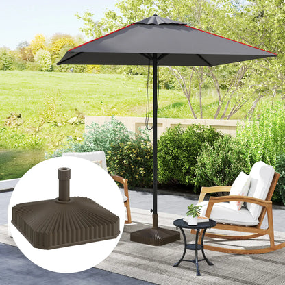 Heavy Duty Outdoor Umbrella Stand Base, 17.7" L x 17.7" W x 11.8" H, Brown Umbrella Bases at Gallery Canada