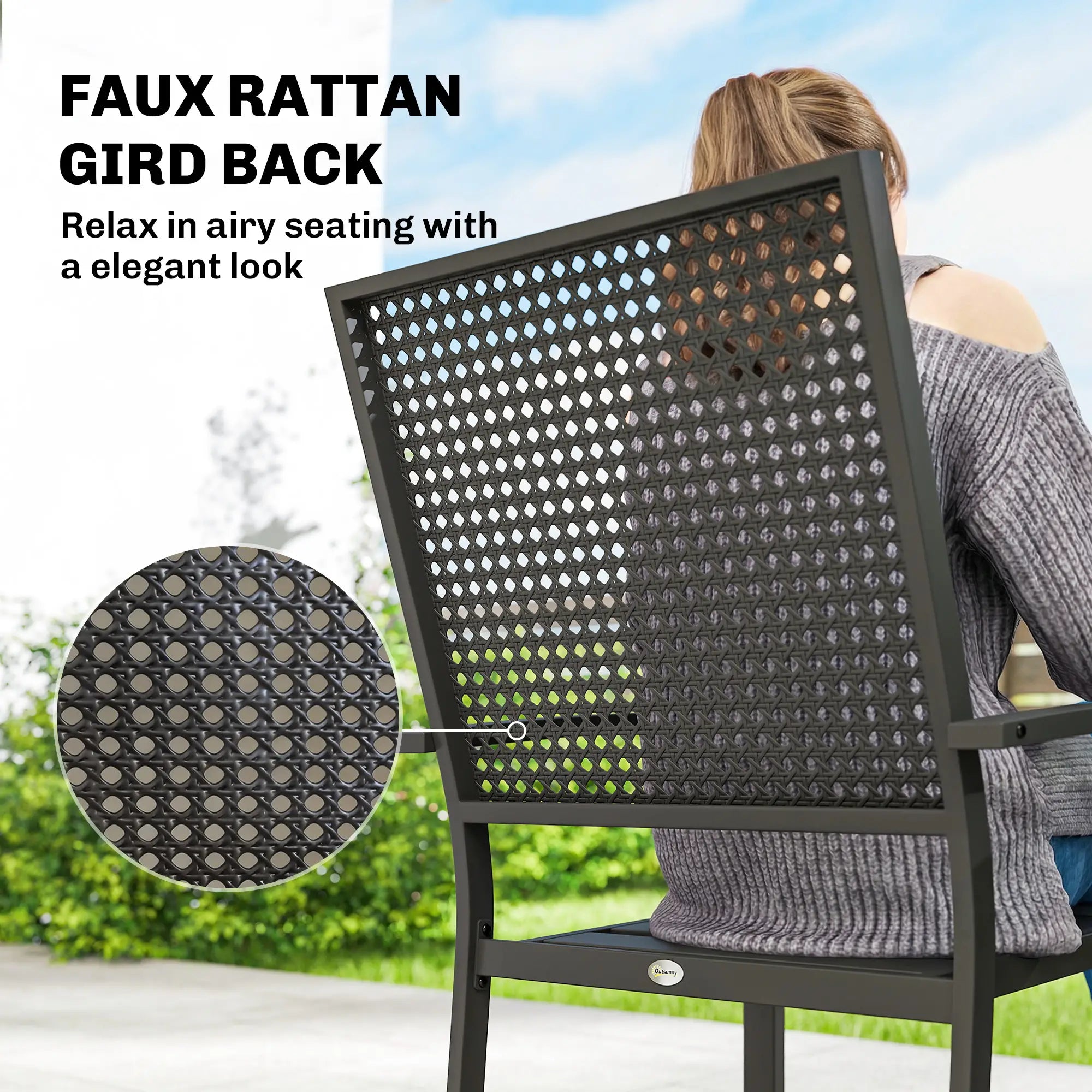 Stackable Patio Chairs Set Of 2, Outdoor Dining Chairs, Black Outdoor Dining Sets at Gallery Canada