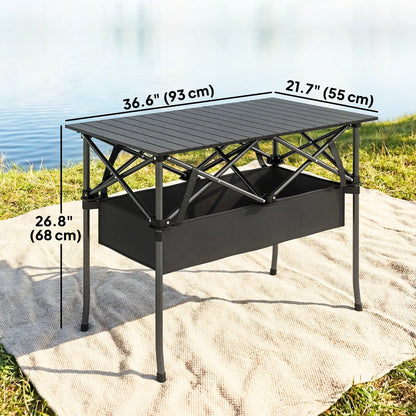 3ft Folding Camping Table, With Mesh Storage Net, Black Picnic Tables & Camping Chairs at Gallery Canada