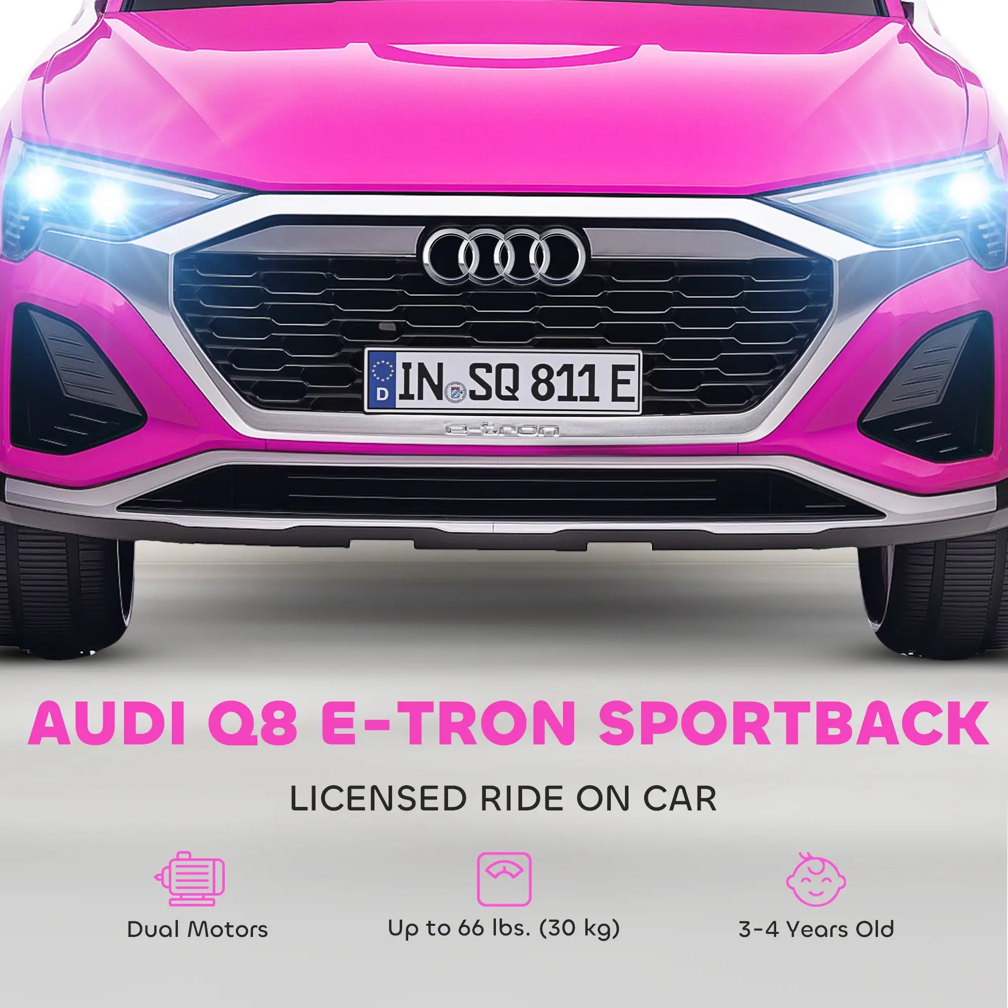 12V Kids Electric Car, Audi Q8 etron Sportback, Remote Control, Pink Electric Toy Cars at Gallery Canada