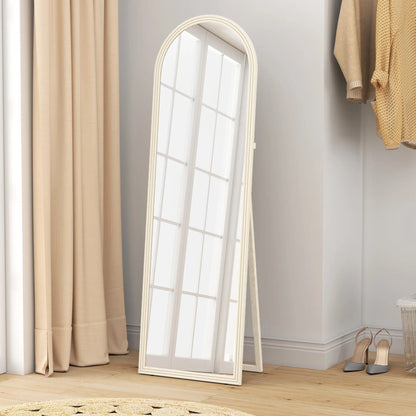 64" x 21" Full Length Mirror, Free Standing, Arched Body, White Full Length Mirrors at Gallery Canada