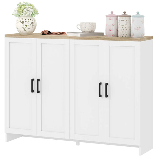 Modern Sideboard Buffet Cabinet, Modern Kitchen Storage Cabinet with 4 Doors Adjustable Shelves, for Dining Room, White Storage Cabinets Multi Colour at Gallery Canada