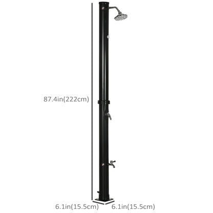 7.3FT 5.3 Gallon Solar Heated Outdoor Shower, Black Outdoor Swimming Pools & Hot Tubs at Gallery Canada