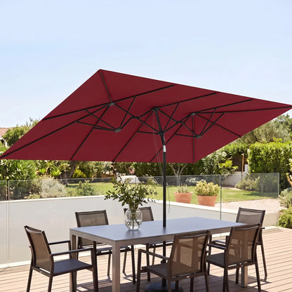 Double-Sided Patio Umbrella With Tilt, Wine Red Sun Umbrellas at Gallery Canada
