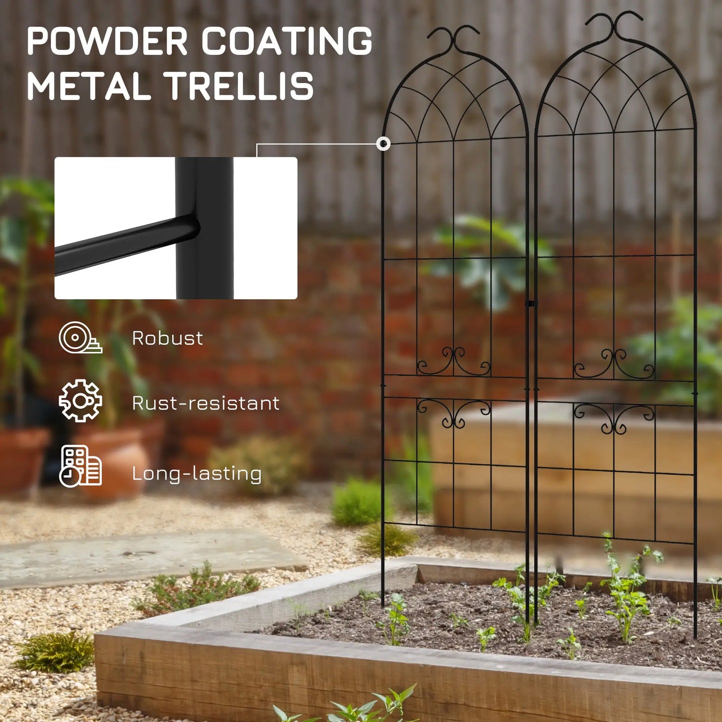 2 Pcs Metal Garden Trellis for Climbing Plants, Outdoor Plant Support Plant Stands at Gallery Canada