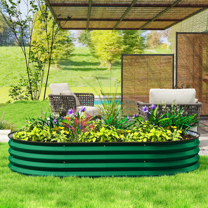 5' x 3' x 1' Galvanized Raised Garden Bed, Green Metal Planter Box, Green