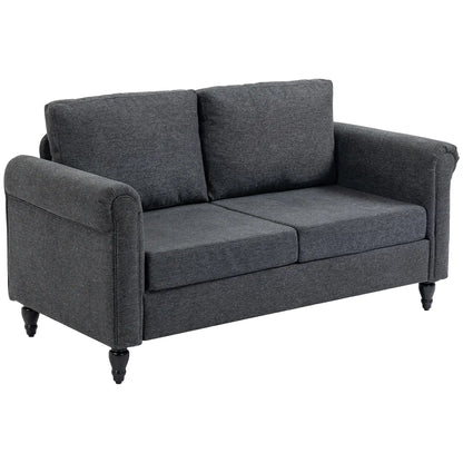 Vintage Loveseat, Upholstered Chenille 2 Seater Sofa, Dark Grey 2-Seater Sofas at Gallery Canada
