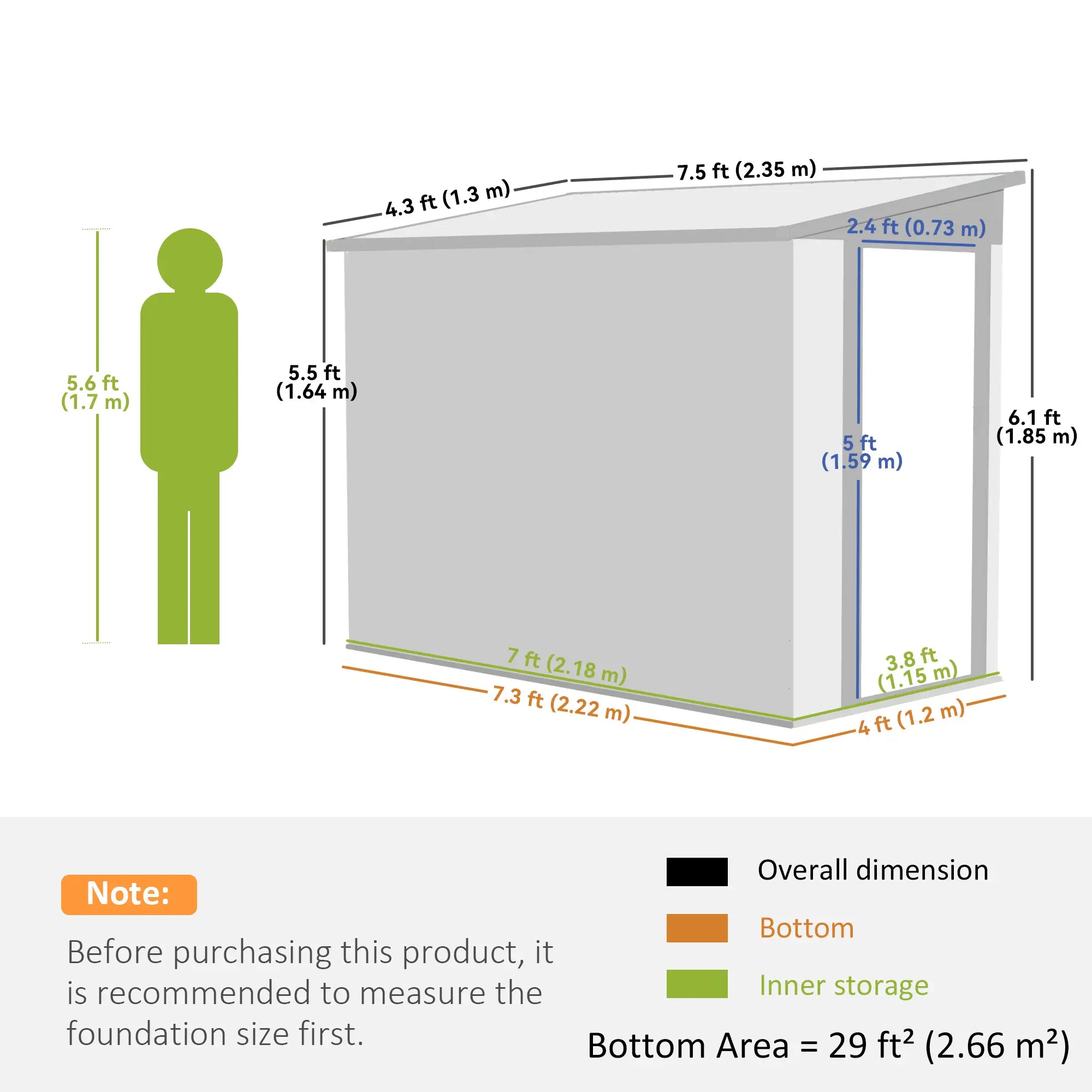 4' x 8' Outdoor Storage Shed, Metal Tool Shed, Lockable Door, Light Grey Sheds at Gallery Canada