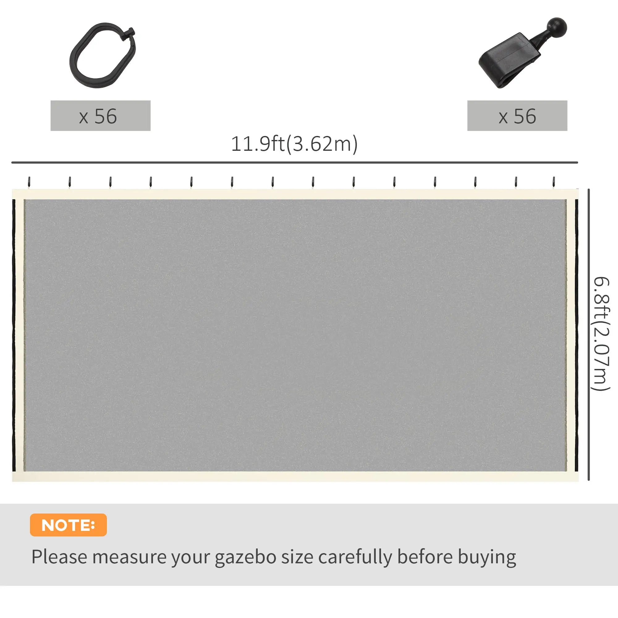 Replacement Mosquito Netting, Gazebo 12' x 12', Cream White, Black Gazebo Sidewalls at Gallery Canada