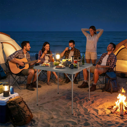 Folding Picnic Table, Heavy Duty Camping Table 34" x 34", Grey Picnic Tables & Camping Chairs at Gallery Canada