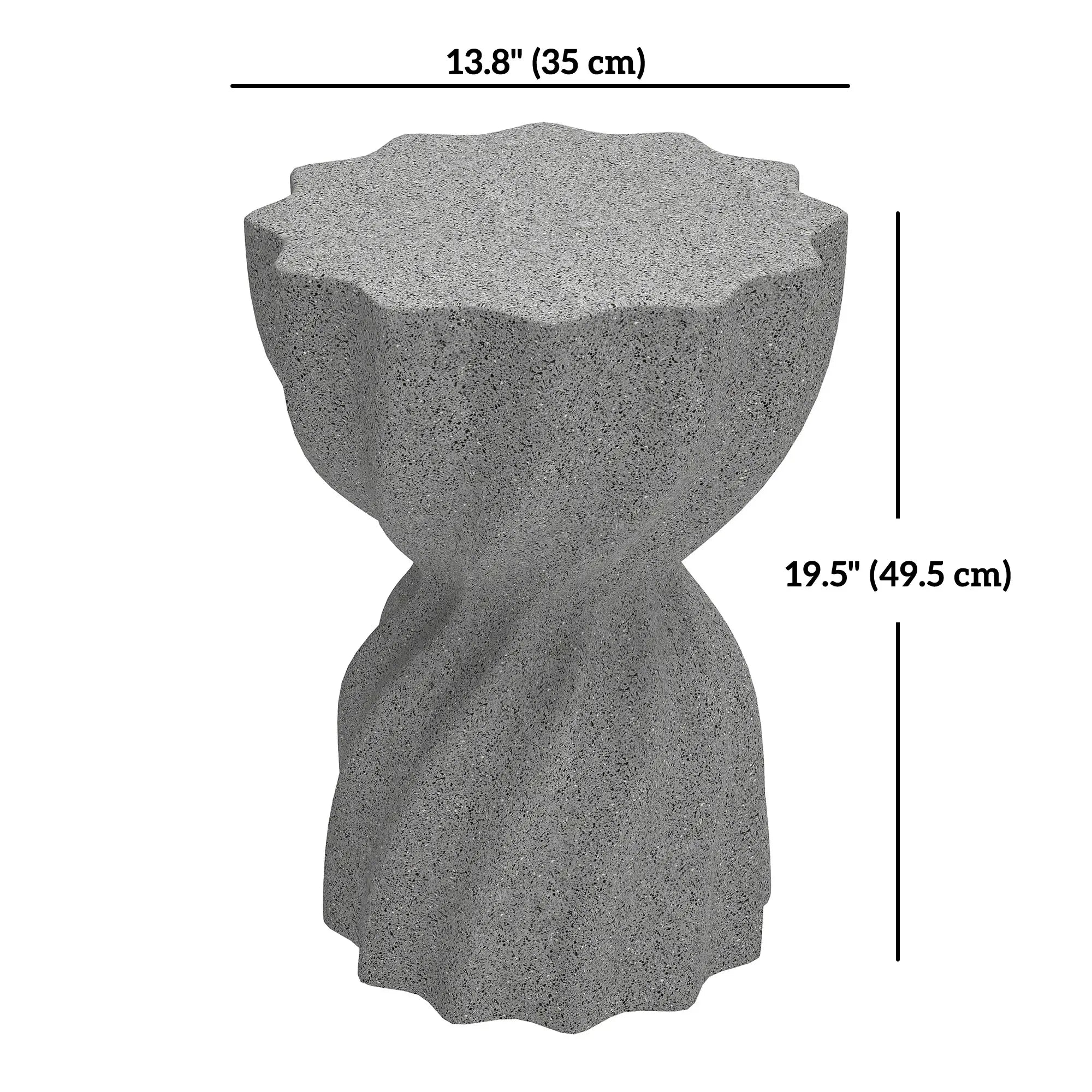 Spiral Garden Stool, Flower Top Outdoor Side Table, Grey Outdoor Benches at Gallery Canada