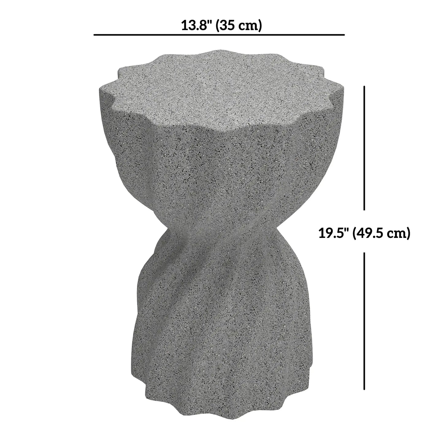 Spiral Garden Stool, Flower Top Outdoor Side Table, Grey Outdoor Benches at Gallery Canada