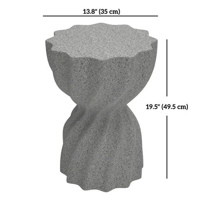 Spiral Garden Stool, Flower Top Outdoor Side Table, Grey Outdoor Benches at Gallery Canada