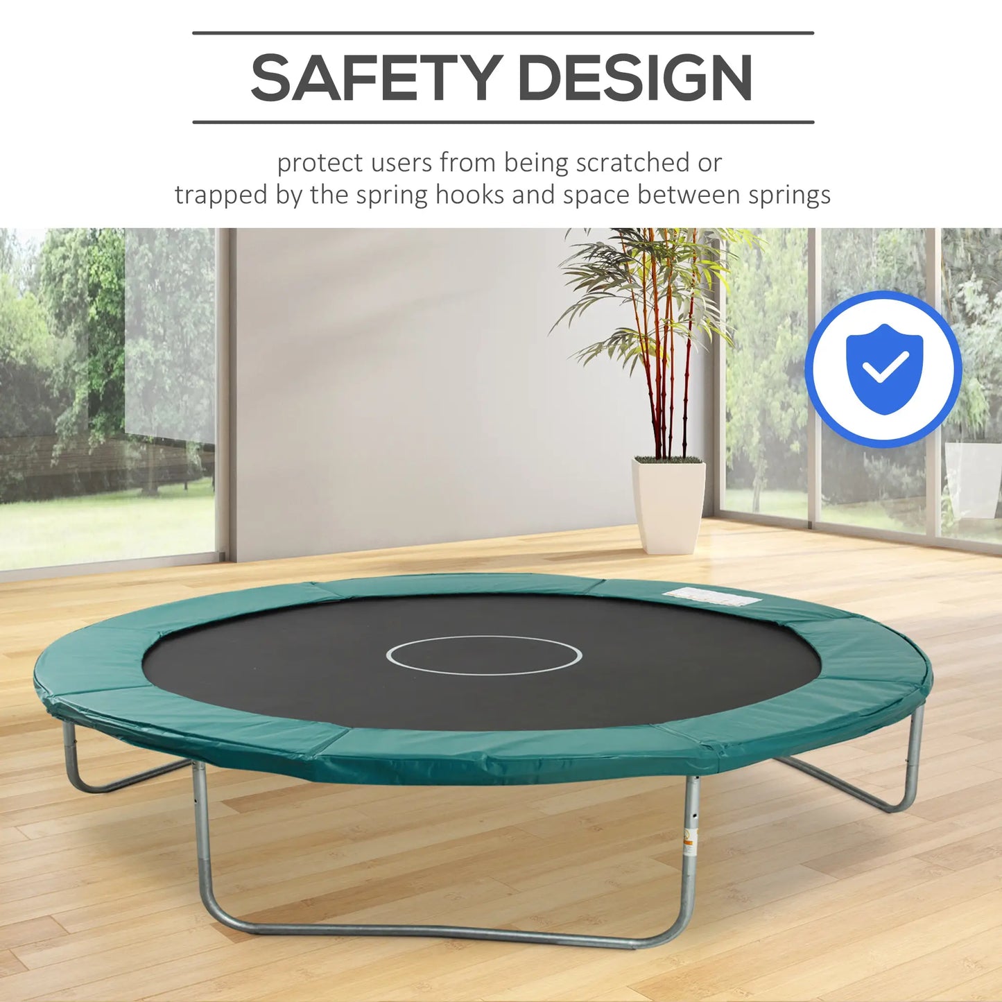 14FT Trampoline Pad Replacement, Φ168" Spring Cover, Water-Resistant, Green Trampolines at Gallery Canada