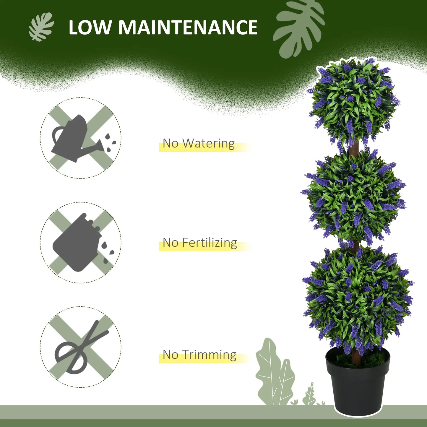 Artificial Lavender Plant Set, 3.5ft, Indoor Outdoor Decor Artificial Trees at Gallery Canada