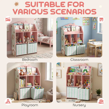 Kids Bookshelf With Storage, Toy Storage Unit, Pink Baby & Kids Storage at Gallery Canada
