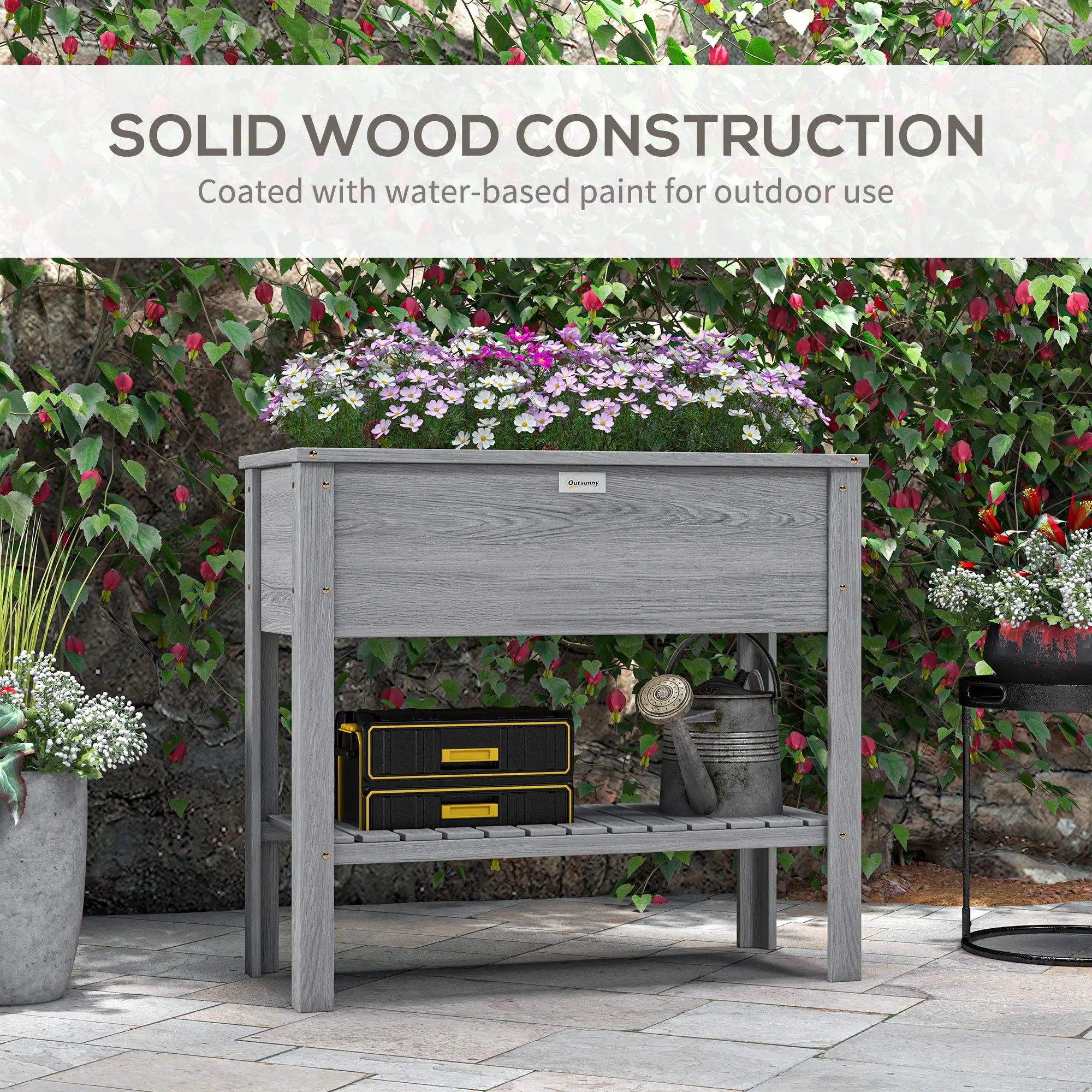Elevated Planter Box with Storage, 36