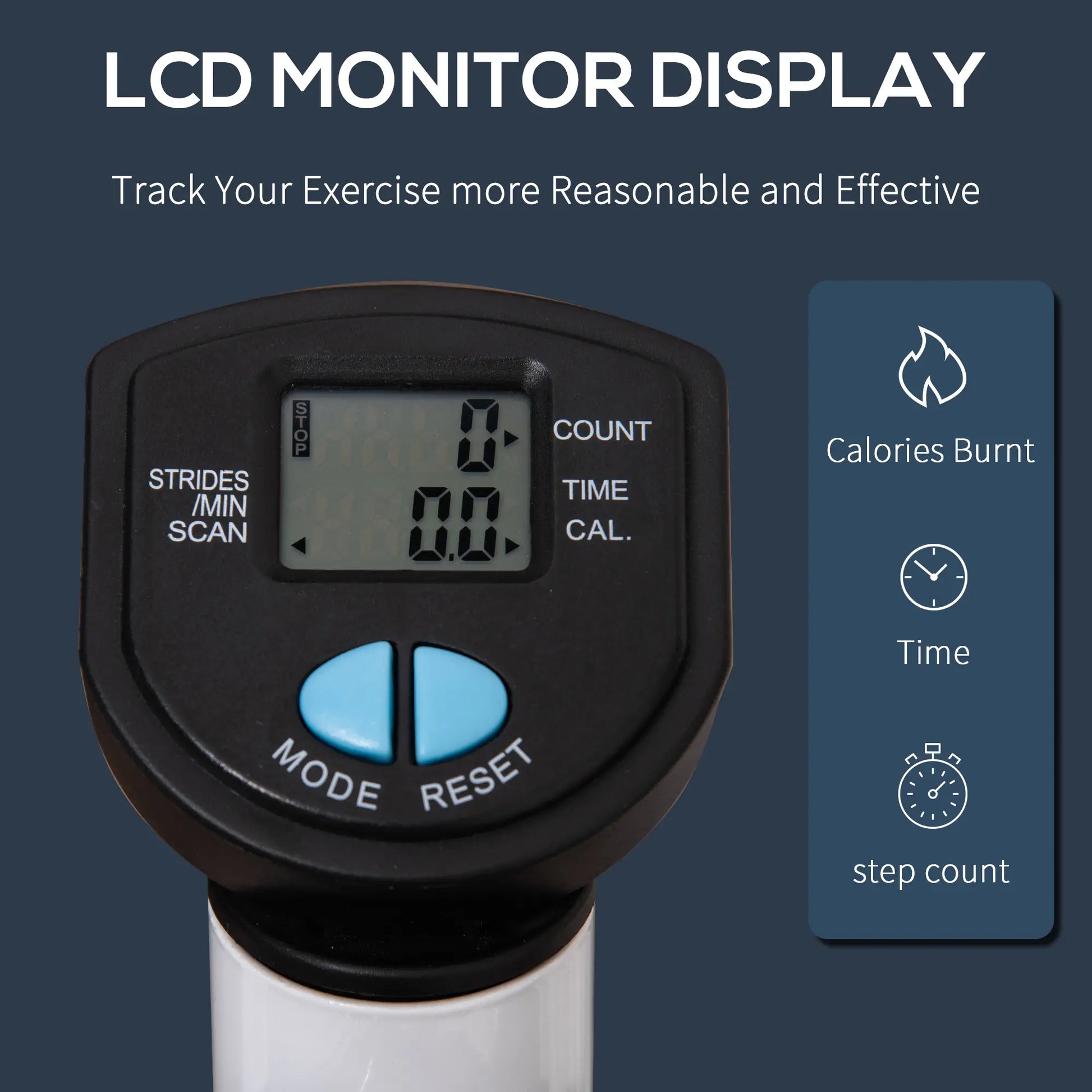 Twist Stepper, Adjustable Resistance, LCD Screen, White & Blue Exercise & Stationary Bikes at Gallery Canada