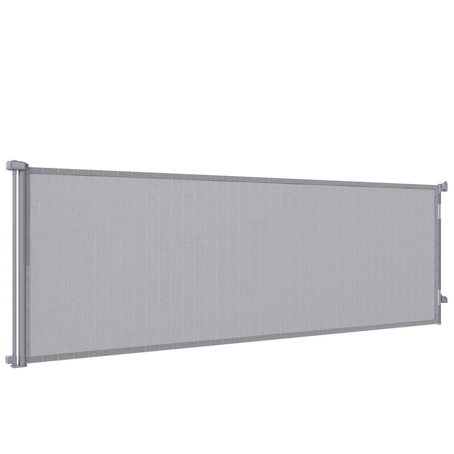 Retractable Dog Gate, 41" Tall, 122" Wide, Mesh Pet Gate Pet Gates Grey at Gallery Canada