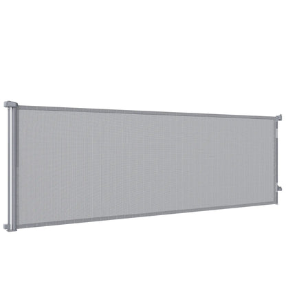 Retractable Dog Gate, 41" Tall, 122" Wide, Mesh Pet Gate Pet Gates Grey at Gallery Canada