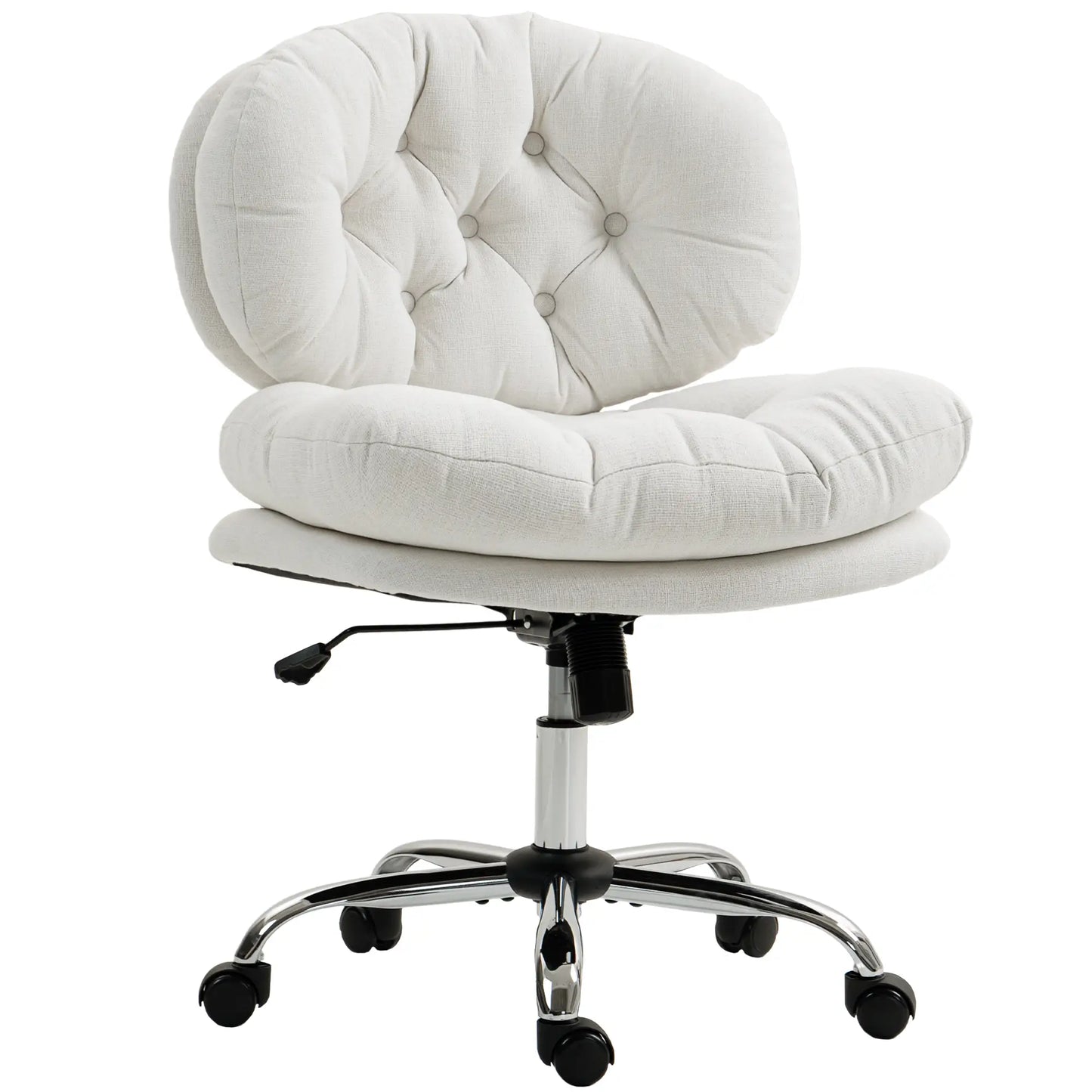 Armless Office Chair, Wide Padded Seat, Adjustable Height, Cream White Task Chairs at Gallery Canada