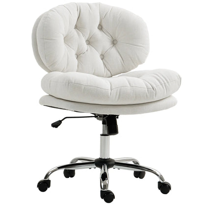 Armless Office Chair, Wide Padded Seat, Adjustable Height, Cream White Task Chairs at Gallery Canada
