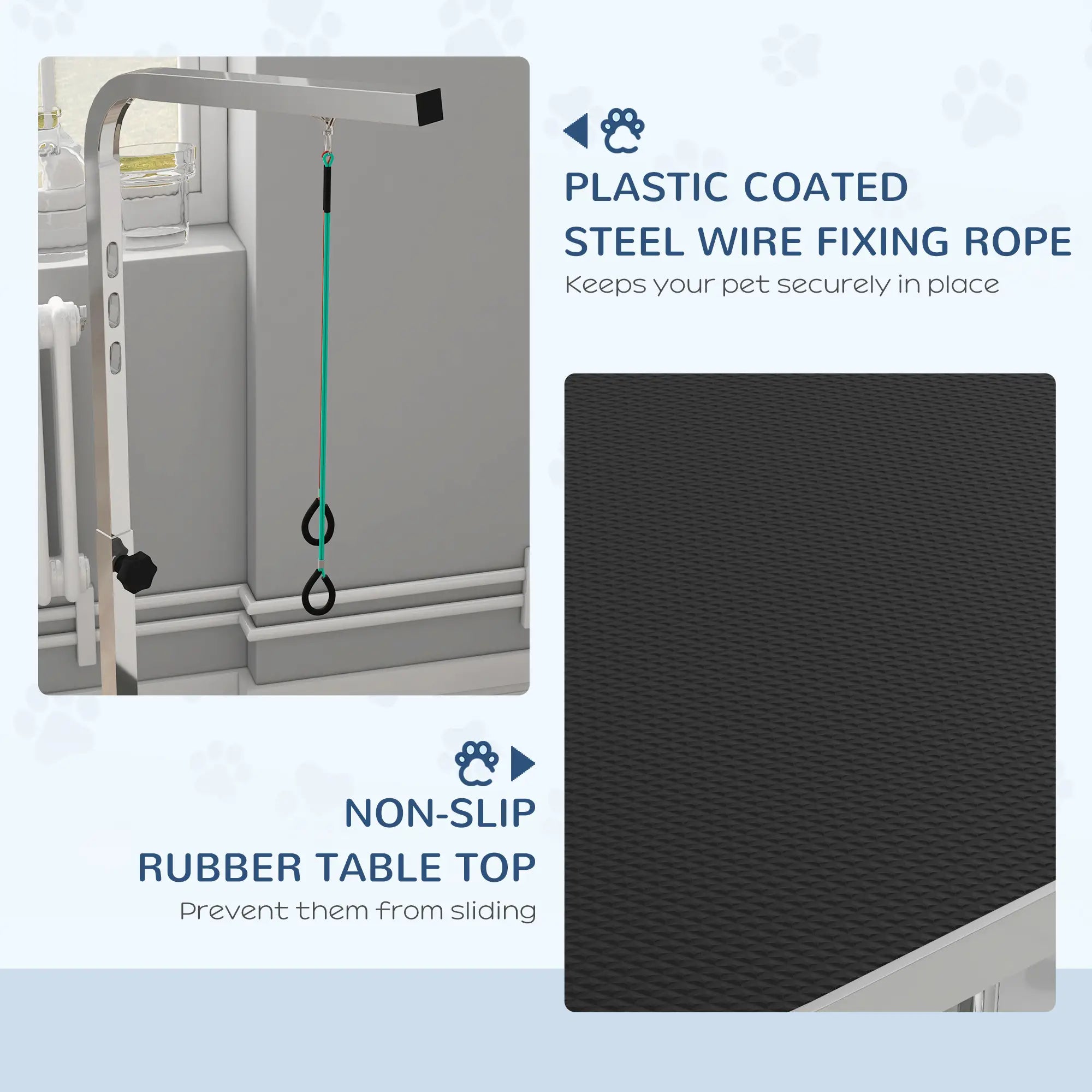 Foldable Dog Grooming Table, Height Adjustable Arm, Storage Shelf, Black Dog Grooming Tables at Gallery Canada