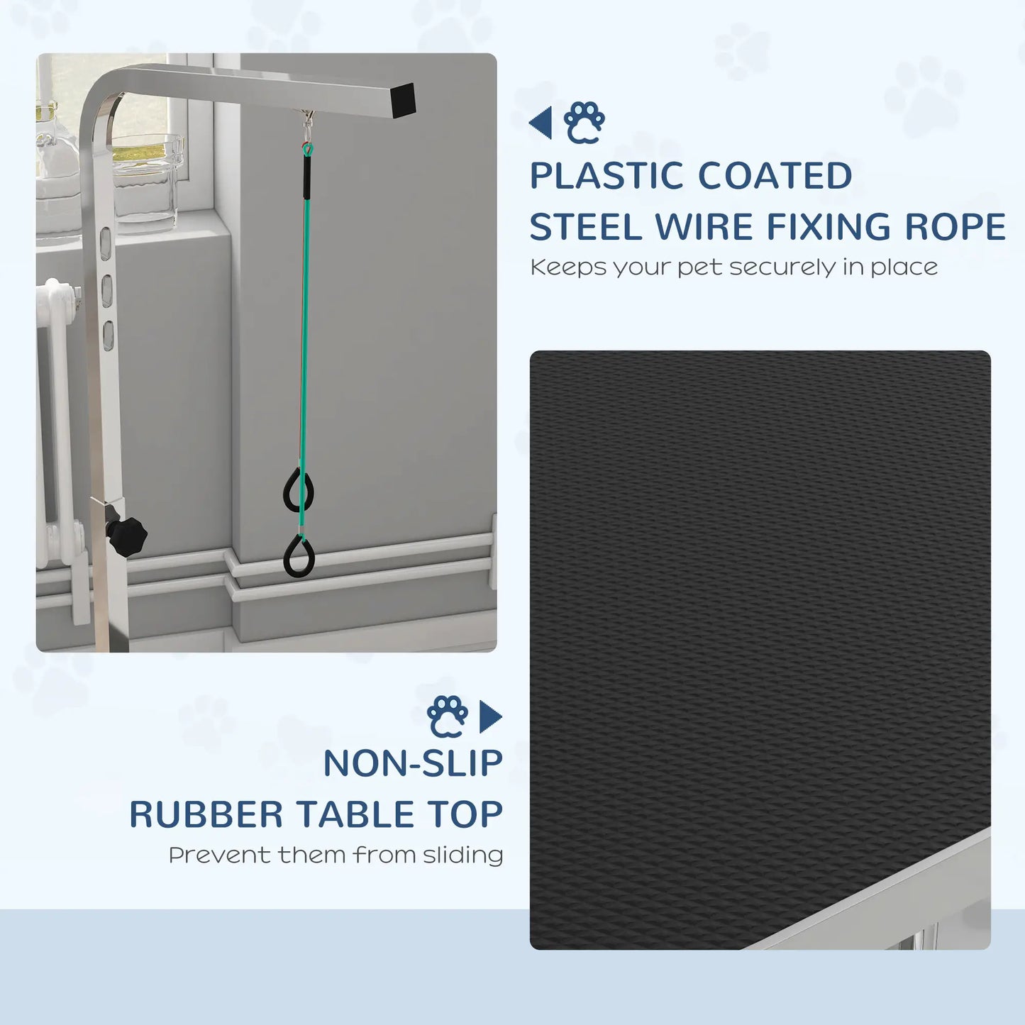 Foldable Dog Grooming Table, Height Adjustable Arm, Storage Shelf, Black Dog Grooming Tables at Gallery Canada