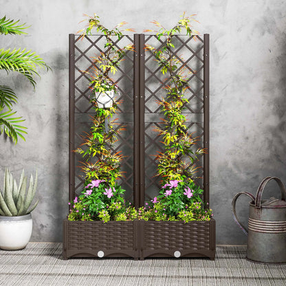 Raised Garden Bed With Trellis, Plastic, 32" x 16" x 48" Raised Garden Beds at Gallery Canada