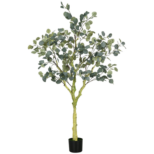 5ft Artificial Tree, Indoor Fake Eucalyptus with White Tender Tips and Pot, for Home, Office, and Living Room Decor - Gallery Canada