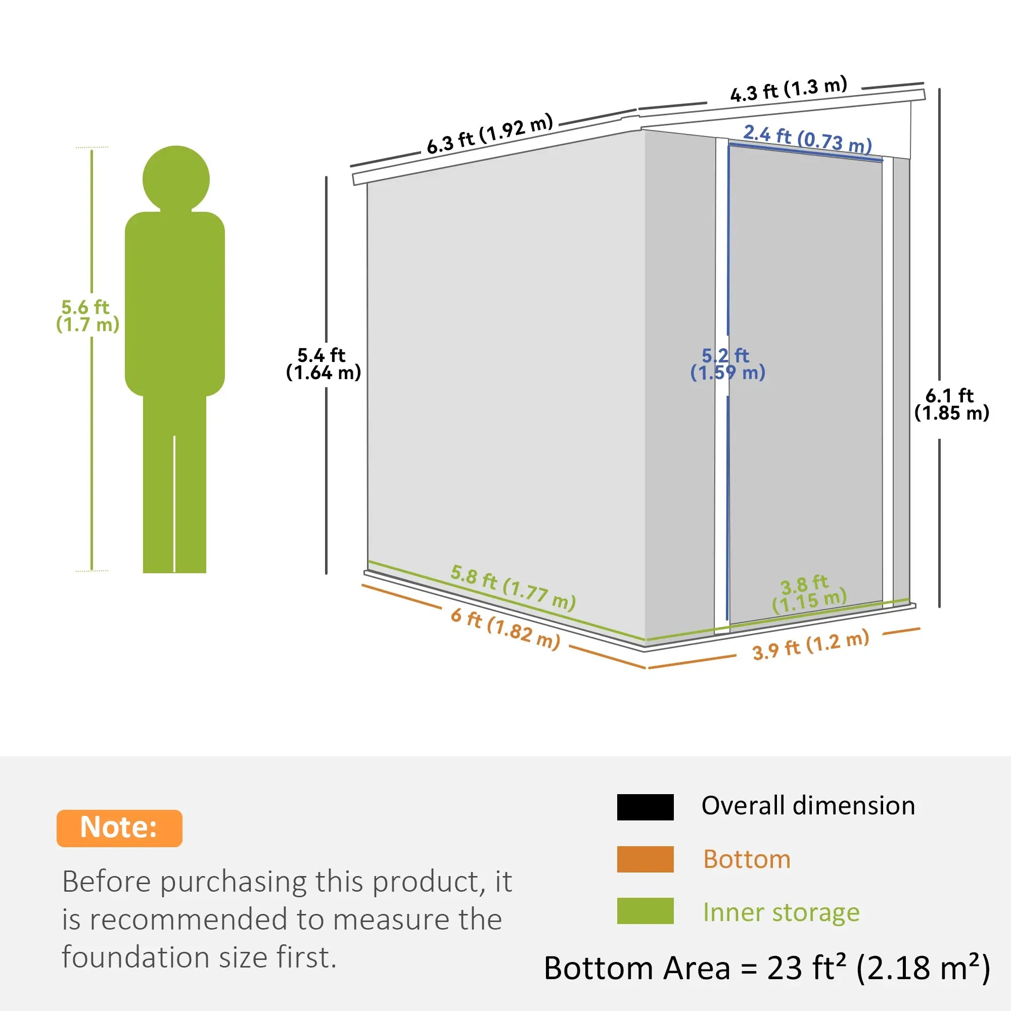 4' x 6' Outdoor Metal Storage Shed, Lockable Door, Dark Grey Sheds at Gallery Canada
