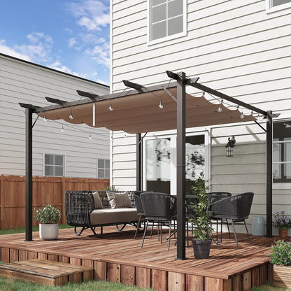 10' x 10' Aluminum Pergola Gazebo, Outdoor Canopy, Garden Sunshade Pergolas at Gallery Canada
