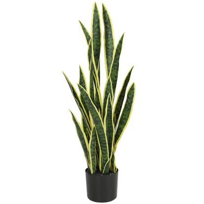 Artificial Tree, 35.4" Artificial Snake Plant with 21 Leaves in Pot for Home, Office, and Living Room, Green Artificial Trees Green at Gallery Canada