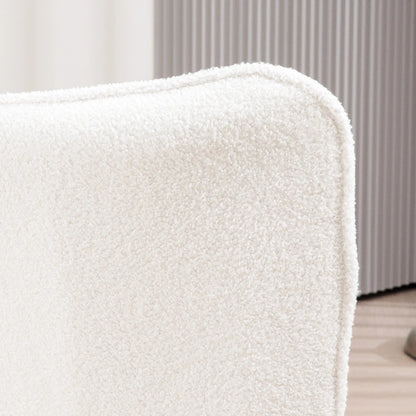 Sherpa Accent Chair, Upholstered Armchair, Fluffy Wingback, Cream White Accent Chairs at Gallery Canada