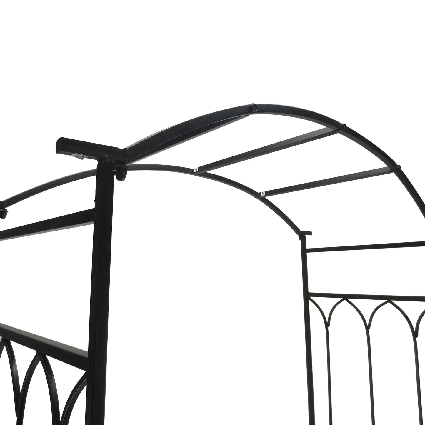 80" Tall Fairy Garden Arbor Arch, Metal Outdoor Bench Trellis, Black Garden Arches at Gallery Canada