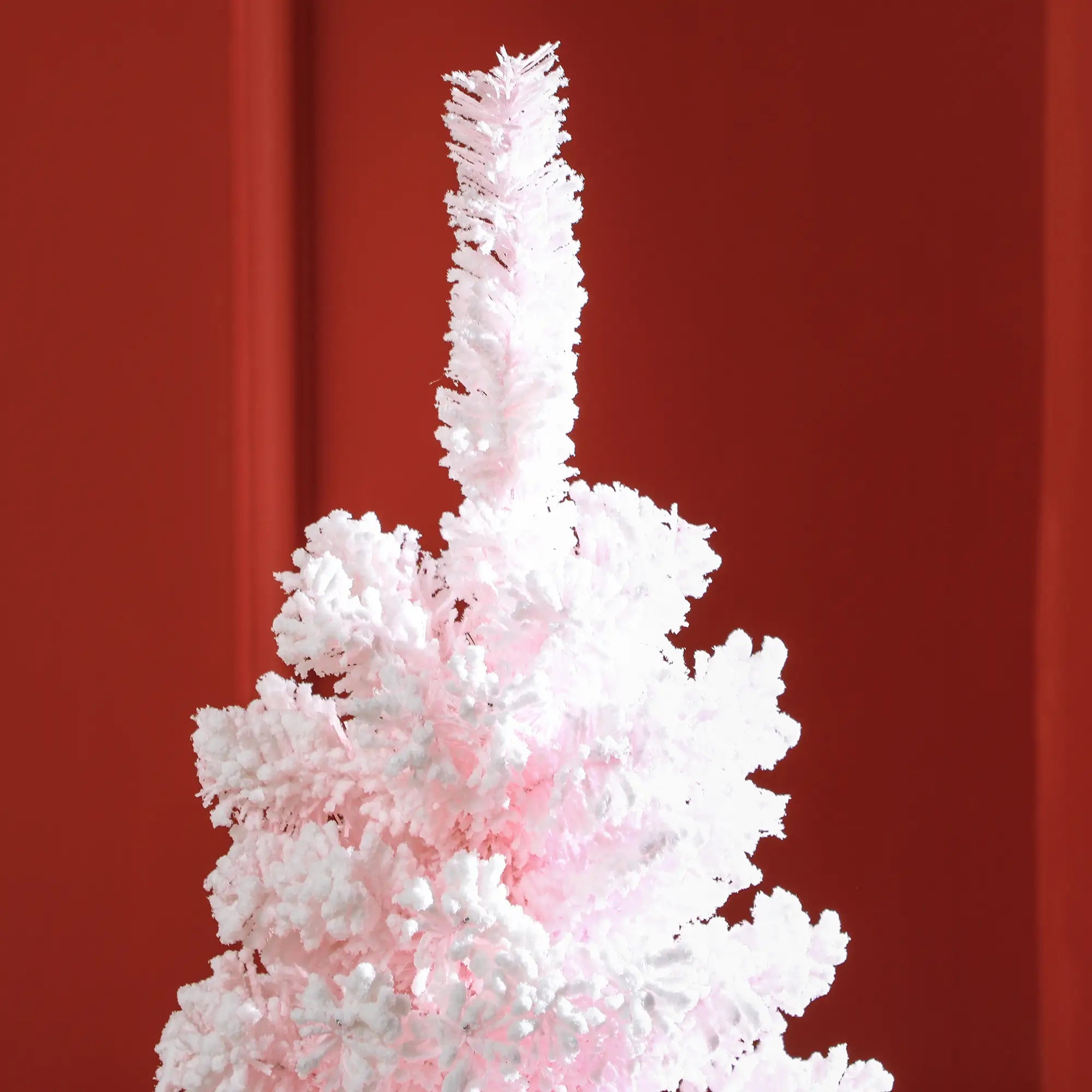 5ft Flocked Pencil Christmas Tree, Realistic Branch Tips, Pink Pencil Christmas Trees at Gallery Canada