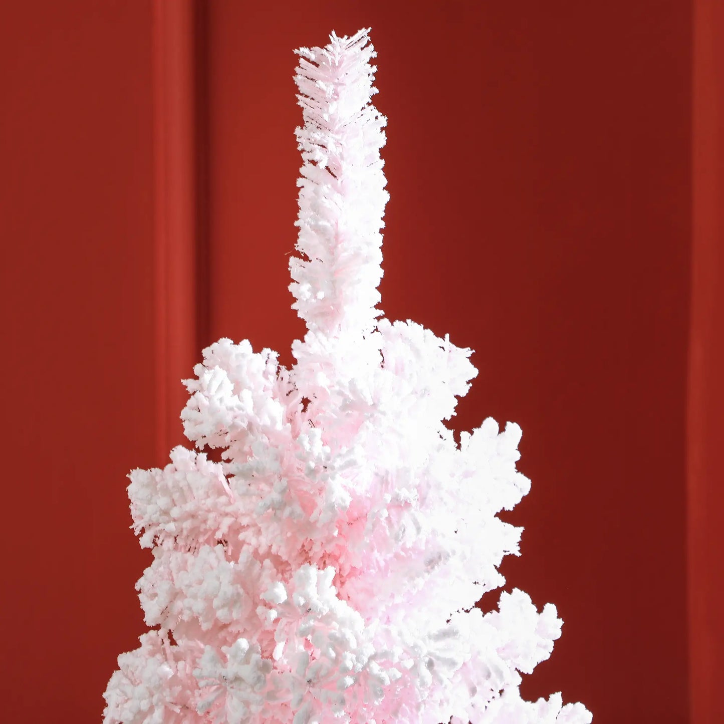 5ft Flocked Pencil Christmas Tree, Realistic Branch Tips, Pink Pencil Christmas Trees at Gallery Canada