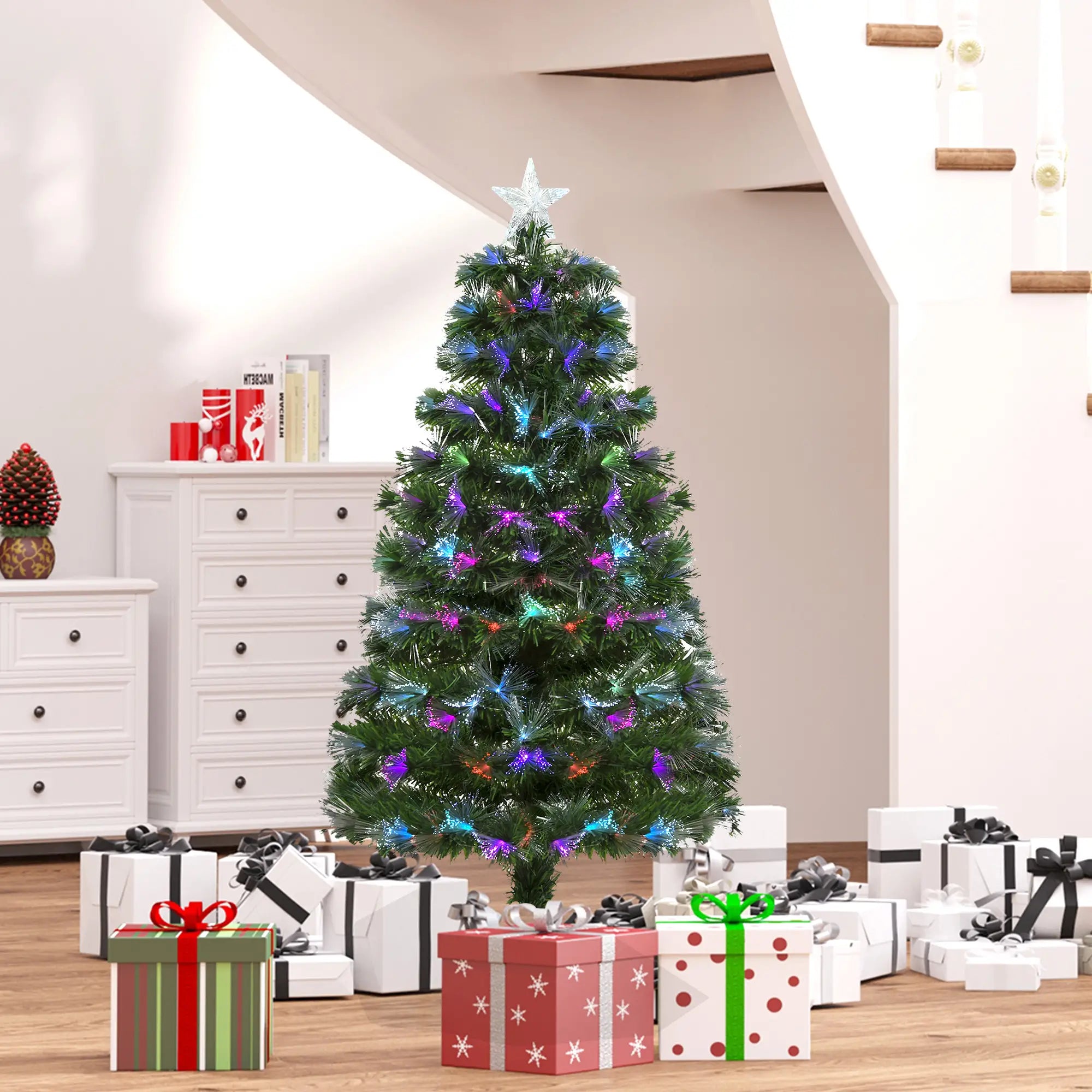 4ft Pre-Lit Fiber Optic Christmas Tree, Artificial Spruce, Star Top Artificial Christmas Trees at Gallery Canada
