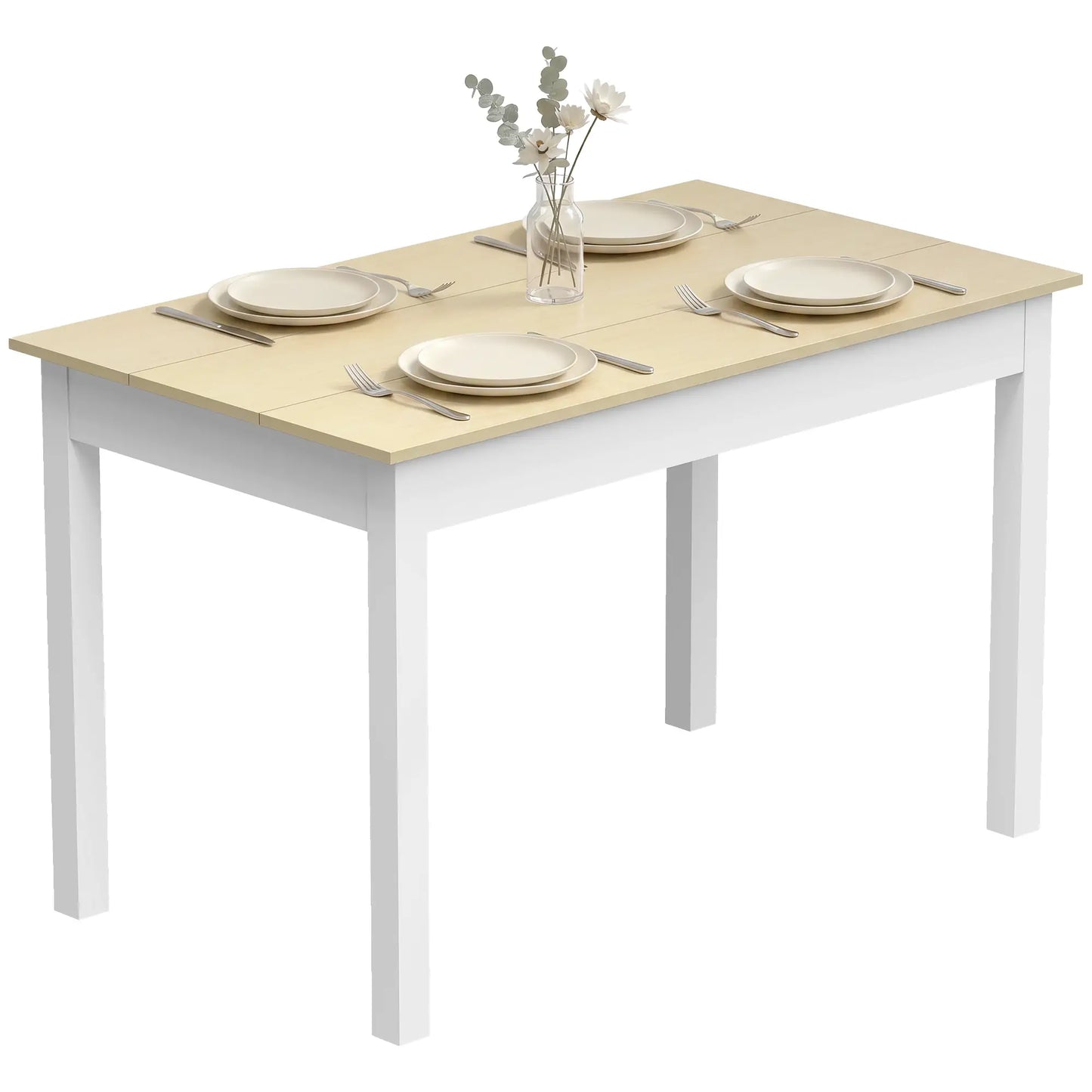 Kitchen Dining Table For 4-6 People, 46.9" W x 27.6" D x 29.5" H, Oak Dining Tables at Gallery Canada