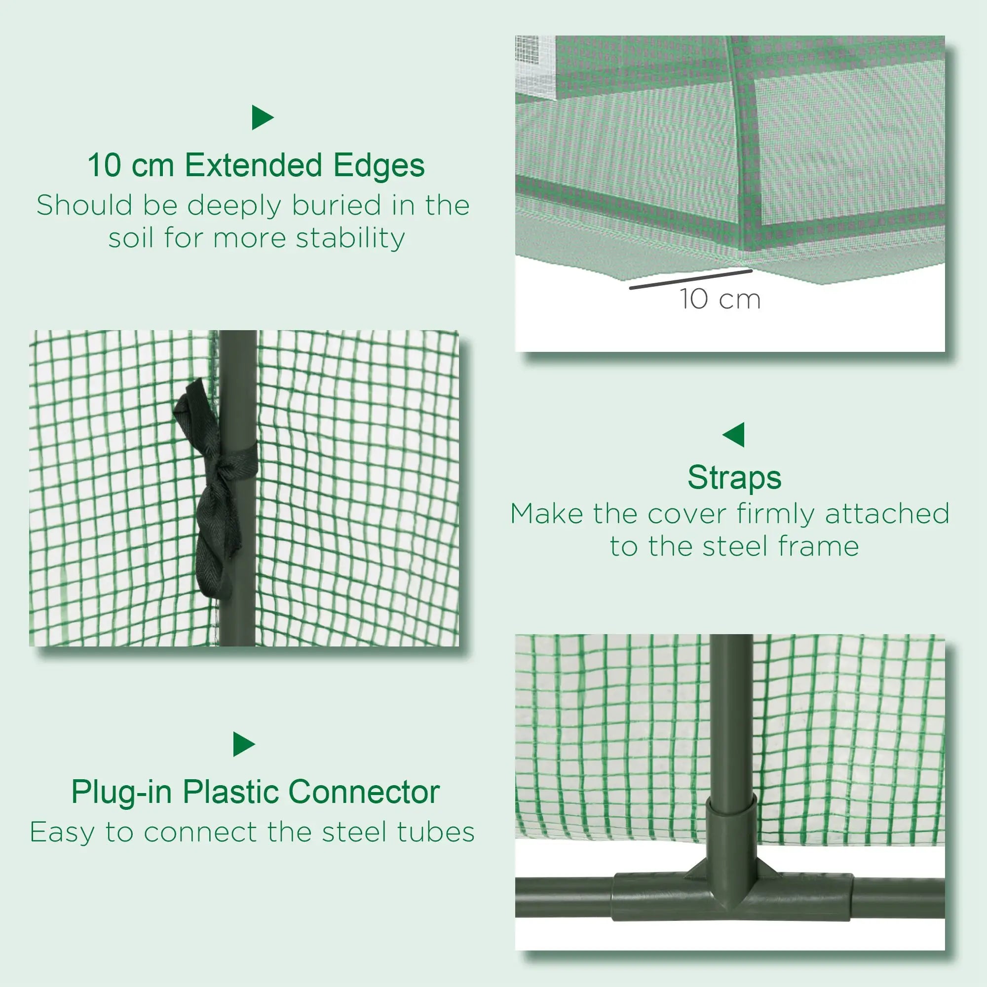 Portable Mini Greenhouse, 7' x 3' x 2', Steel Frame With 5 Mesh Windows, Green Mini Greenhouses at Gallery Canada