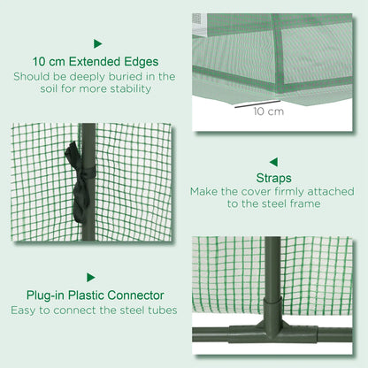 Portable Mini Greenhouse, 7' x 3' x 2', Steel Frame With 5 Mesh Windows, Green Mini Greenhouses at Gallery Canada