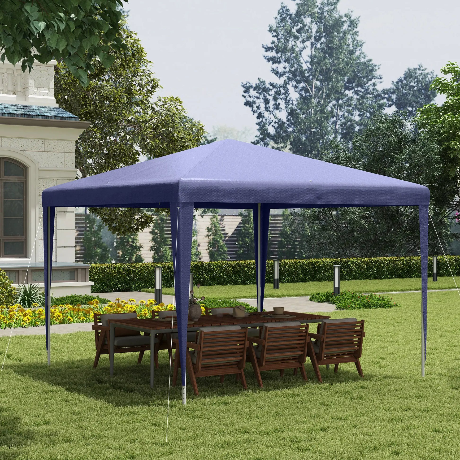 10x10ft Portable Party Tent, Folding Garden Canopy, Dark Blue Canopy Tents at Gallery Canada