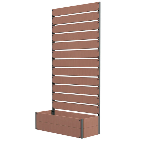 Trellis Planter Box, Raised Garden Bed With Trellis, Light Brown Wooden Planter Boxes Light Brown, Dark Grey at Gallery Canada