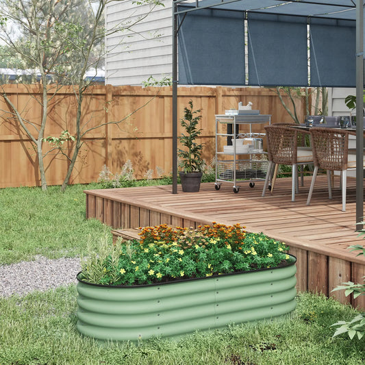 5x2x1.5 FT Galvanized Steel Raised Garden Bed, Green Metal Planter Box, Green Galvanized Planter Boxes Green at Gallery Canada