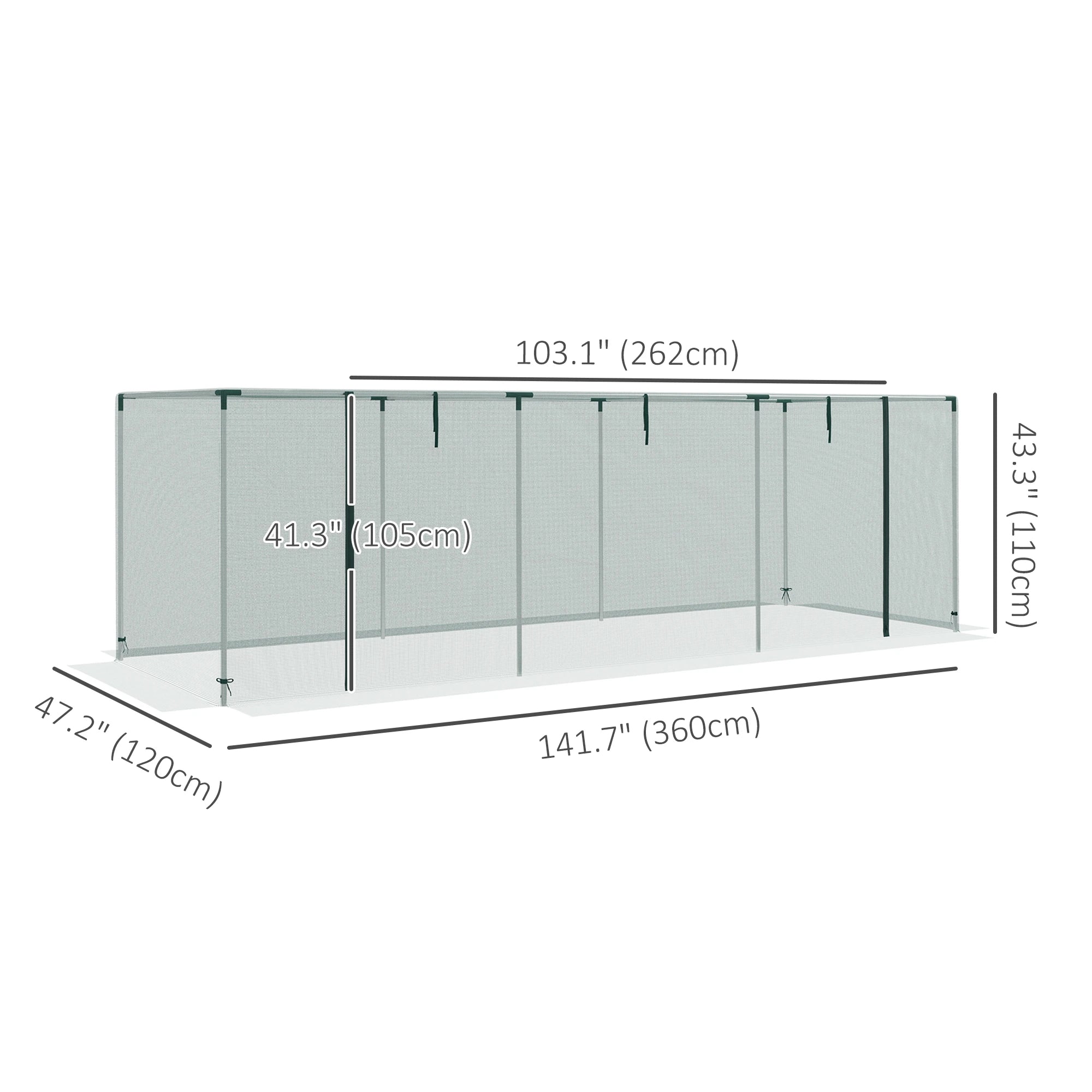Galvanized Steel Crop Cage, Plant Protection Tent, 12' x 4', Green Walk In Greenhouses at Gallery Canada