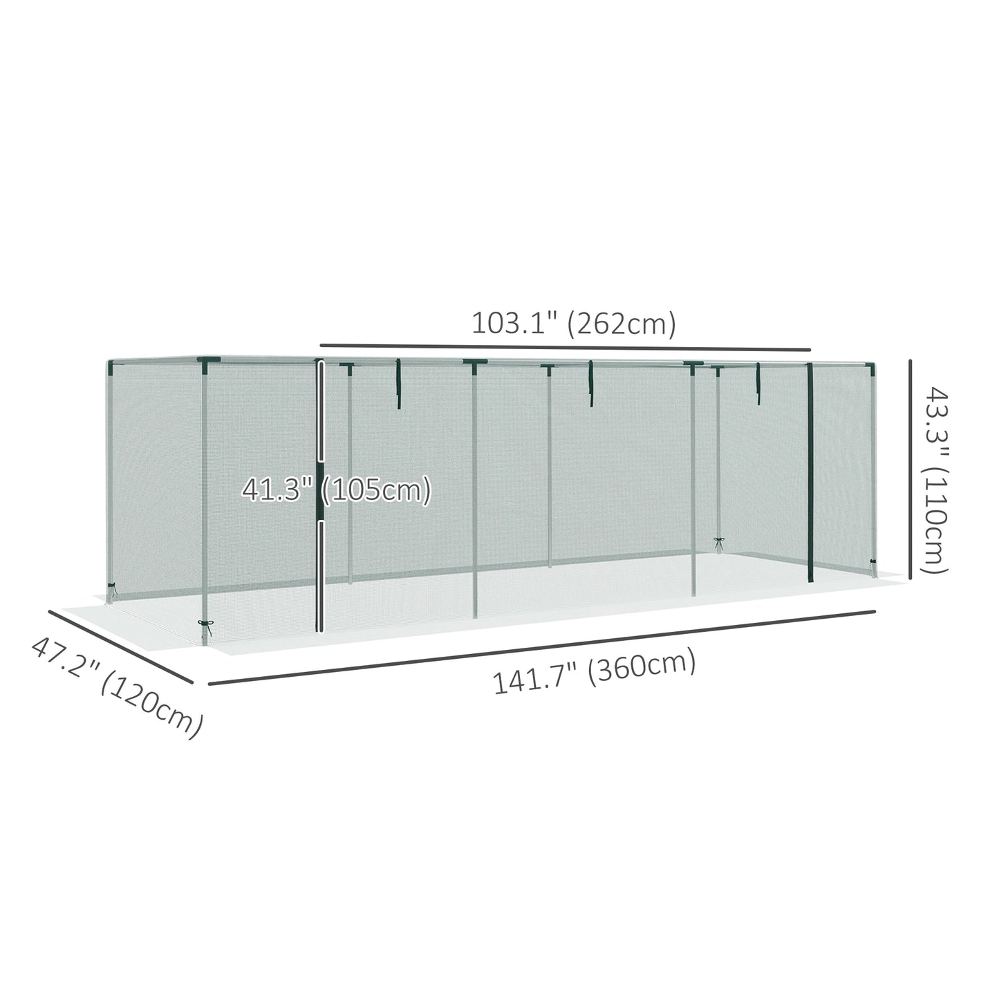 Galvanized Steel Crop Cage, Plant Protection Tent, 12' x 4', Green Walk In Greenhouses at Gallery Canada