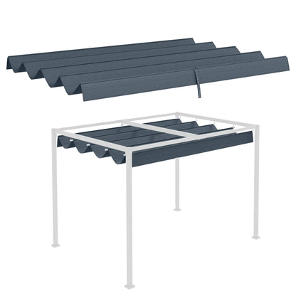 Retractable Pergola Canopy, 10' x 7' Sun Shade, UV30+, Dark Grey Gazebo Canopy Replacement at Gallery Canada