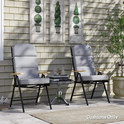 Outdoor Seat Cushion with Back, UPF 20+, Non-Slip, Light Grey Patio Chair Cushions at Gallery Canada