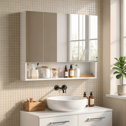 Wall Mounted Medicine Cabinet with Mirror, Adjustable Shelves, White Mirror Medicine Cabinets at Gallery Canada