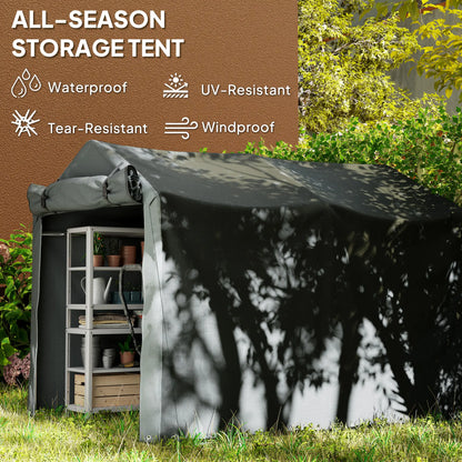 Outdoor Storage Shed, UV Resistant Bike Tent, Roll-up Zipper Door, Dark Grey Sheds at Gallery Canada